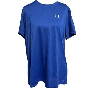 Under Armour Royal Blue Top Loose Fit Mesh Short Sleeve Layer Gym Basic Women XL